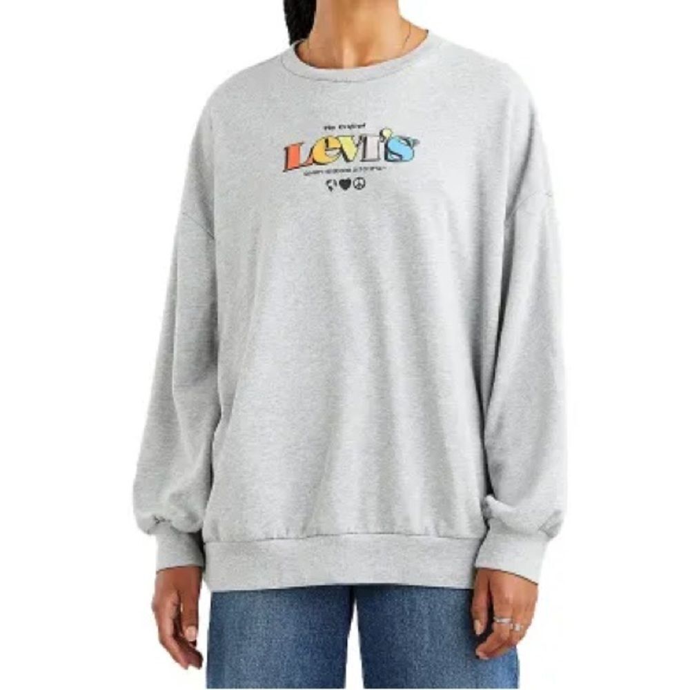 Levi's Women's Grey Graphic Prism Sweatshirt in XS (Will fit very Oversized)